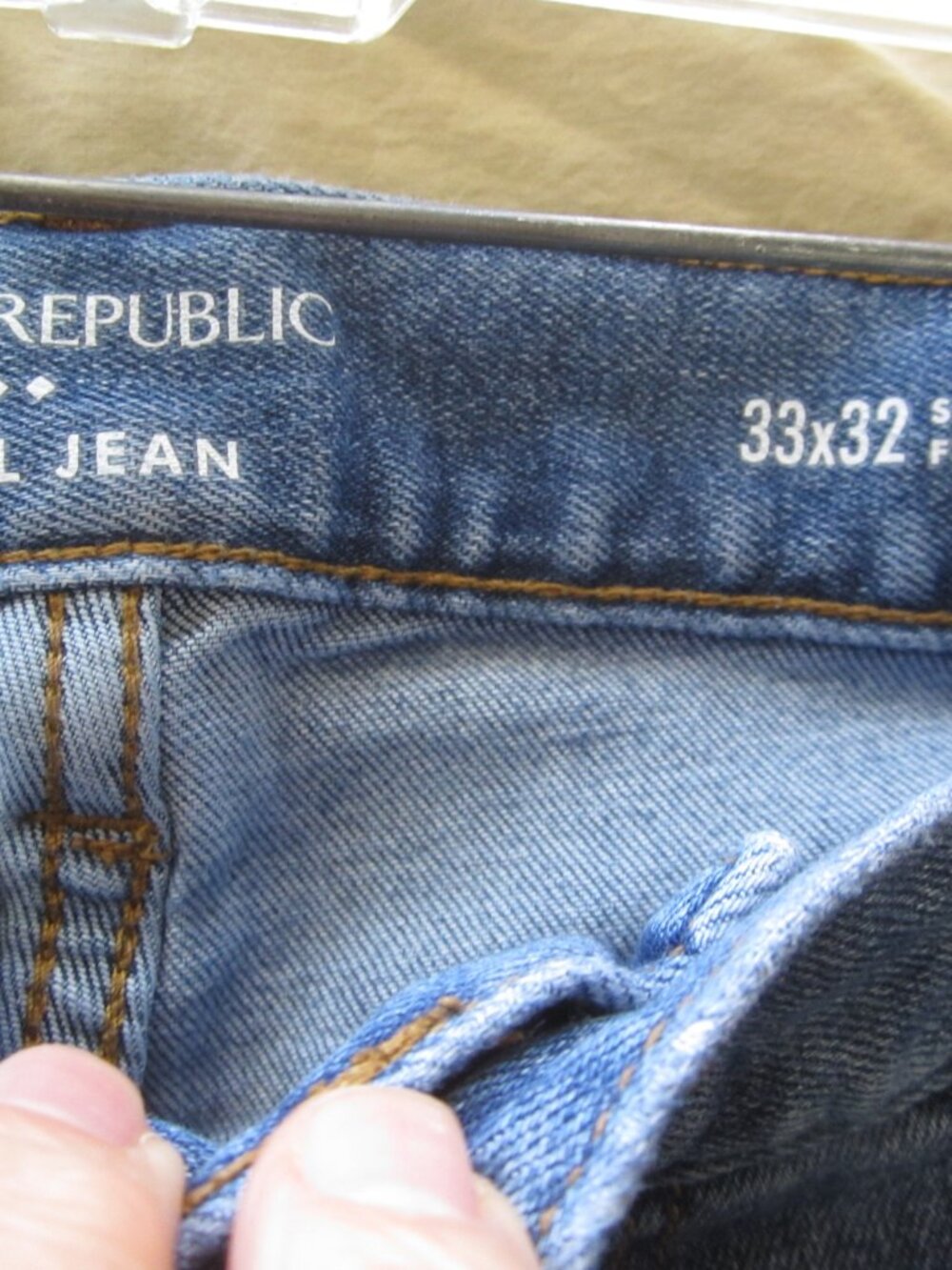 Banana Republic Travel Jean Pants Mens 33x32 (Fits 33x31) Slim Fit Blue Stretch - Picture 7 of 8